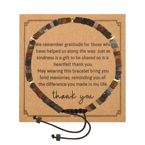 Armband aus Naturstein, Verstellbare Armbänder Dankeschön Anerkennungsgeschenke für Frauen Mitarbeiter Angestellte Chef Kollegin Lehrer Freunde Geburtstag Weihnachten Geschenk von Mikovivi