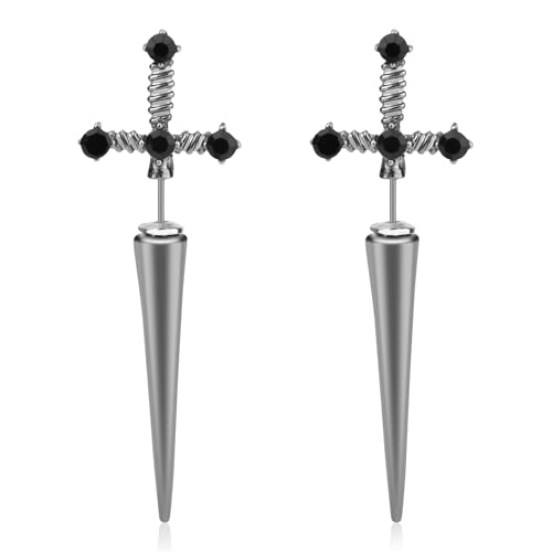 Gothic Ohrringe Schwert, Vintage Dolch Ohrstecker Fantasy Legierung Punk Schwert Ohrring Retro Schmuck für Damen Herren Kostüm Accessoires Geschenke für Gothic Liebhaber Gothic Ohrringe Schwert, Vintage Dolch Ohrstecker Fantasy Legierung Punk Schwert Ohrring Retro Schmuck für Damen Herren Kostüm Accessoires Geschenke für Gothic Liebhaber von Mikovivi