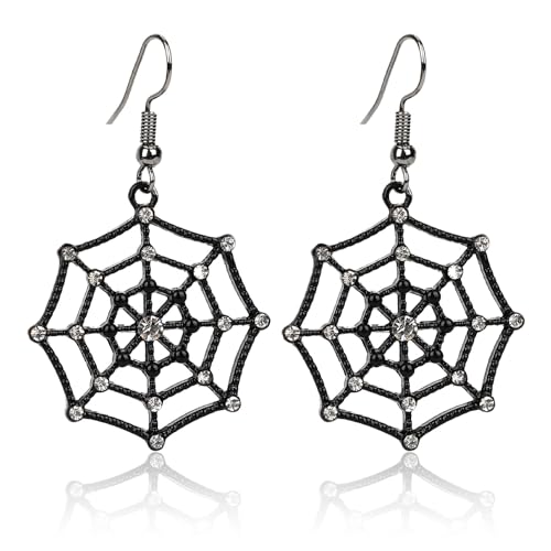 Halloween Ohrringe Damen, Spinnen Ohrringe Gruselig Spinnweben Ohrringe Modisch Halloween Ohrhänger Halloween Schmuck für Party Maskerade Karneval von Mikovivi