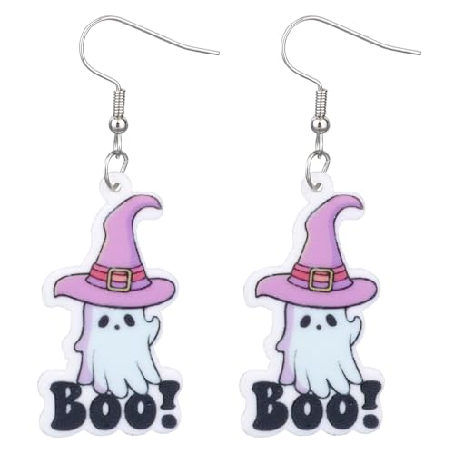 Halloween Ohrringe für Frauen, Süß Ohrhänger Legierung Lustiger Halloween Schmuck für Partykostüm Cosplay Accessoires (Geist) von Mikovivi