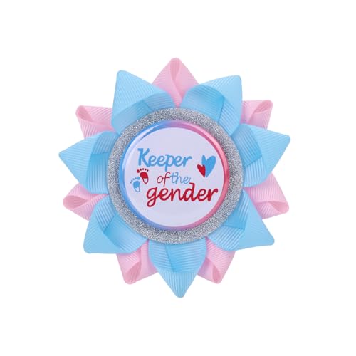 Keeper of the Gender Button, Rosa Oder Blaue Brosche zur Enthüllung des Geschlechts Enthüllungsnadel für Junge oder Mädchen Bedeutungsvolle Partygeschenke Dekorationszubehör für Babypartys von Mikovivi
