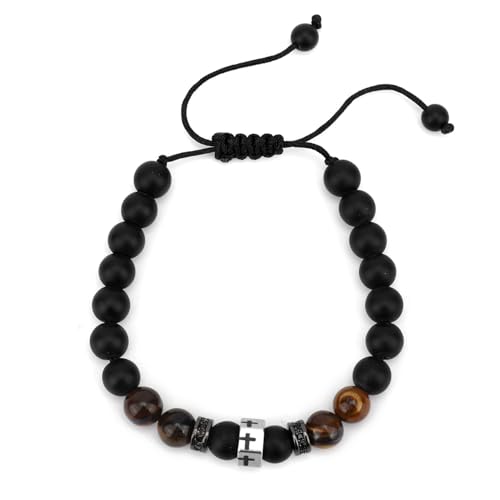 Kreuzarmband für Männer, Armbänder zum 18. Geburtstag mit Karten Verstellbares Glaubenskreuzarmband Tigerauge-Steinarmbänder für Männer Jungen Sohn Enkel Bruder Kreuzarmband für Männer, Armbänder zum 18. Geburtstag mit Karten Verstellbares Glaubenskreuzarmband Tigerauge-Steinarmbänder für Männer Jungen Sohn Enkel Bruder von Mikovivi