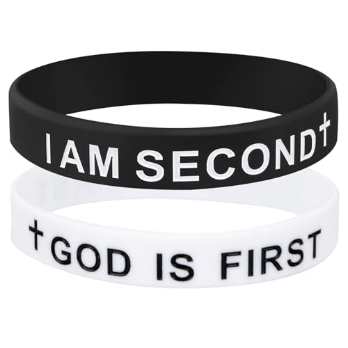 Mikovivi 2 Stück Bibelvers Armbänder, Silikon Christliche Armbänder mit Inspirierenden Bibelversen Armband des Religiösen Glaubens für Mann und Frau von Mikovivi