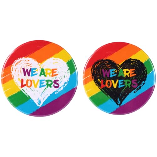 Mikovivi 2 Stück Fortschritts Pride Pins, We Are Lovers LGBT Regenbogen Brosche Anstecker Lesbisch Bisexuell Gay Pride Anstecker für Männer Frauen Kleidung Taschen Hüte von Mikovivi
