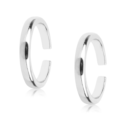 Mikovivi 2 Stück Zehenringe für Damen, Verstellbare Zehenringe Klassisches Minimalistisches Design Offenes Band Fußschmuck für Sommer-Vibes (Silber) von Mikovivi