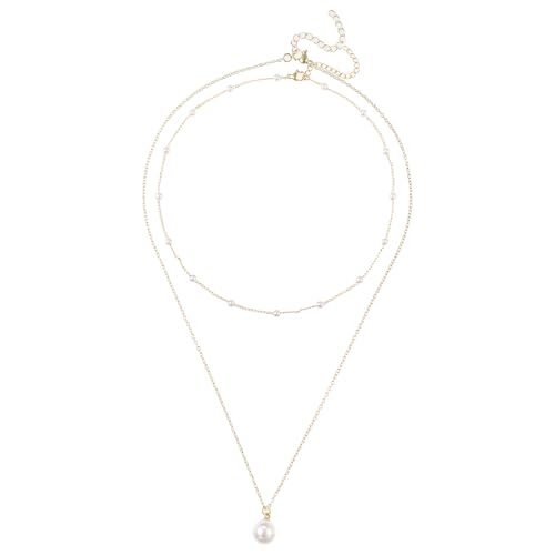 Mikovivi 2st Goldene Perlenkette Damen, Zierlich Goldene Halskette mit Perle Schlichtes Stapeln in Weiß Halskette mit Perlenanhänger Halskette Perlen Gold Schmuckgeschenke für Frauen und Mädchen Mikovivi 2st Goldene Perlenkette Damen, Zierlich Goldene Halskette mit Perle Schlichtes Stapeln in Weiß Halskette mit Perlenanhänger Halskette Perlen Gold Schmuckgeschenke für Frauen und Mädchen von Mikovivi