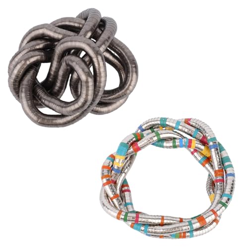 Mikovivi 2stk Biegbare Schlangenkette für Damen, Verstellbare Flexible Gewundene Kette Endlosschleife Mehrzweckarmband und Halsband Cooles Trendiges Schmuck Geschenk Accessoire für Halloween von Mikovivi