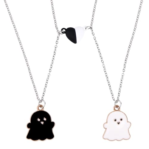 Mikovivi 2stk Freundschaftsketten für 2, Magnetische Anhänger Halskette Paare Schmuck Beste Freunde Geschenke für Frauen und Männer zum Jahrestag Geburtstag (Geist) von Mikovivi