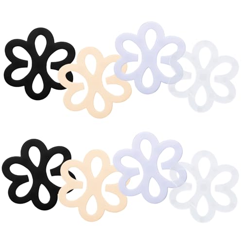 Mikovivi 8stk Bh Trägerhalterung, 4 Farben Bh Klammer Rücken Rutschfest Passend Für Damenoberteile (Blumen Design) von Mikovivi