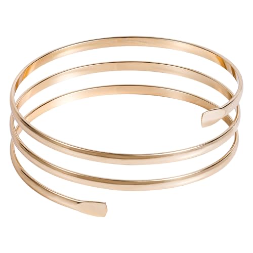 Mikovivi Armmanschette Schmuck, Mehrlagig Goldene Armmanschette Armreif Oberarm Armreif Armschmuck Oberarm Armbinde Accessoires für Damen von Mikovivi