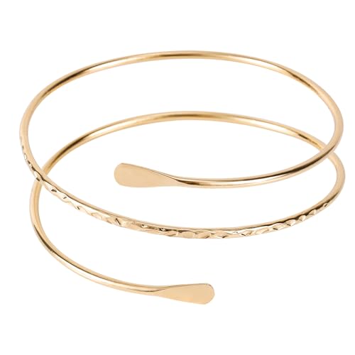 Mikovivi Armmanschette Schmuck, Mehrlagig Goldene Armmanschette Armreif Oberarm Minimalistisch Armreif Armbandschmuck Armbinde Accessoires für Damen von Mikovivi