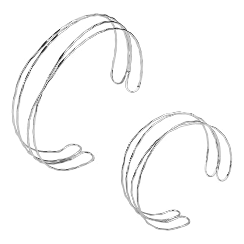 Mikovivi Armmanschette & Halsband für Damen, Oberarmmanschette Offenes Armband Minimalistisch Armreif Halsband Verstellbar Spiralarmmanschette Halsschmuck für Damen Herren Geschenk Cosplay (Silber) von Mikovivi