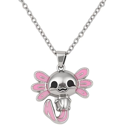 Mikovivi Axolotl-Halskette, Zinklegierung Süße Axolotl-Anhänger-Halskette Stilvoller Tierschmuck Geschenk Passende Axolotl-Halsketten für Frauen als Geburtstagsfeier Abschlussgeschenk von Mikovivi
