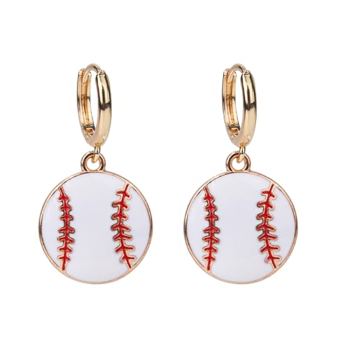 Mikovivi Baseball-Ohrhänger, Stilvolle Loop-Ohrringe in Baseball-Form Sportball-Ohrring Sportspieler-Schmuck Geschenke Zarte Ohrhänger für Frauen von Mikovivi