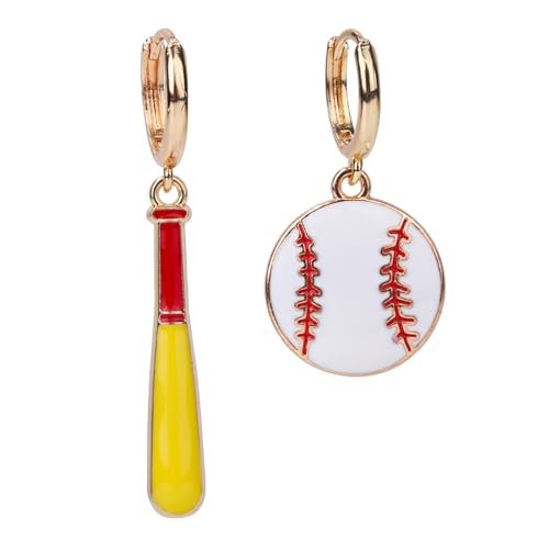 Mikovivi Baseball-Ohrhänger, Zarte Baseballschläger-Schleifen-Ohrringe Sport-Thema Tropfenohrringe Schmuckgeschenke Sport-Ohrhänger für Frauen von Mikovivi