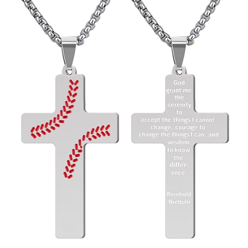 Mikovivi Baseballkreuzkette, Edelstahl Kreuzkette für Herren Baseballkette Religiöser Schmuck für Herren und Damen Mikovivi Baseballkreuzkette, Edelstahl Kreuzkette für Herren Baseballkette Religiöser Schmuck für Herren und Damen von Mikovivi