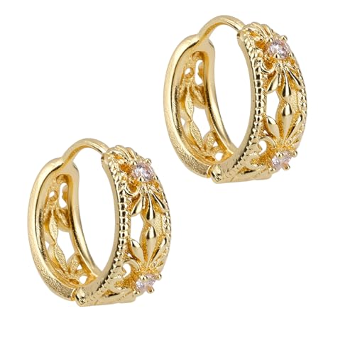 Mikovivi Goldene Creolen für Damen, Vintage-Gold-Huggie-Ohrringe Leicht Stilvoller Schmuck für Jeden Tag Mikovivi Goldene Creolen für Damen, Vintage-Gold-Huggie-Ohrringe Leicht Stilvoller Schmuck für Jeden Tag von Mikovivi