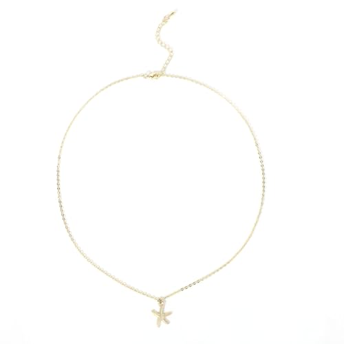 Mikovivi Goldene Seestern-Halskette, Verstellbare Halskette mit Seestern-Anhänger Schmuckanhänger Meer Strand Sommerurlaub für Frauen Böhmische Dekorationen und Schmuckgeschenke Jahrestag Geburtstag von Mikovivi
