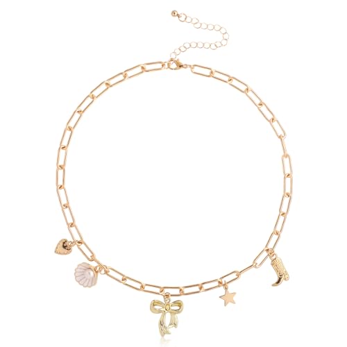 Mikovivi Halskette mit Cowgirl-Anhänger, Halsketten für Charm Halskette mit Anhänger Gold Klobige Halskette Kettenschmuck Anhänger Halskette für Frauen von Mikovivi