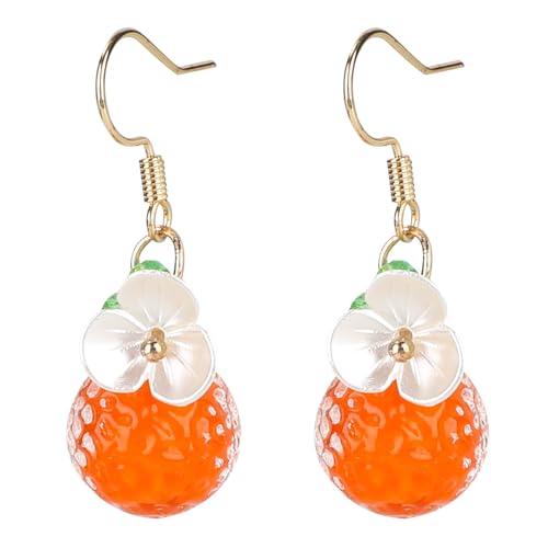 Mikovivi Orange Ohrringe, Glasperlen-Orange-Anhänger-Ohrringe Handgefertigte Frucht-Ohrstecker für Frauen Süßer Sommerschmuck Kleidung Geschenk-Accessoires für Frauen von Mikovivi
