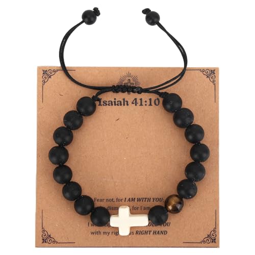 Mikovivi Perlen Kreuz Armband für Männer und Frauen, Religiös Christliches Armband Bibelvers Schmuck Geschenkidee für Taufe Geburtstag Jahrestag Mikovivi Perlen Kreuz Armband für Männer und Frauen, Religiös Christliches Armband Bibelvers Schmuck Geschenkidee für Taufe Geburtstag Jahrestag von Mikovivi