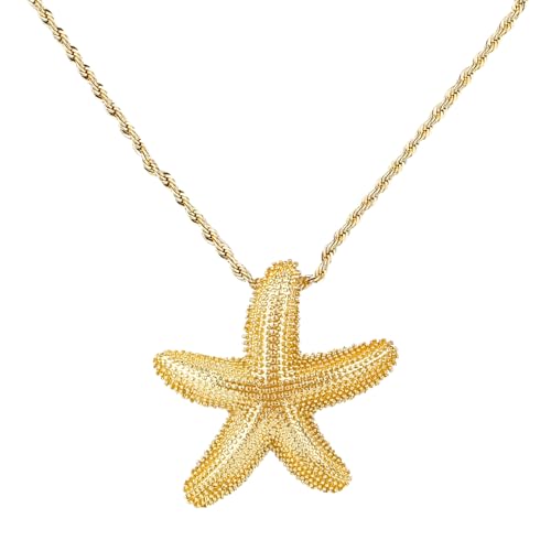 Mikovivi Seestern Anhänger Halskette für Frauen, Verstellbare Gold Seestern Halskette Zarter Sommer Strand Schmuck Stilvoller Boho Urlaubsschmuck Mikovivi Seestern Anhänger Halskette für Frauen, Verstellbare Gold Seestern Halskette Zarter Sommer Strand Schmuck Stilvoller Boho Urlaubsschmuck von Mikovivi