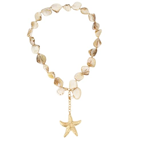 Mikovivi Seestern-Muschel-Halsketten für Frauen, Handgefertigte Meeres-Stile Muschel-Conch Dopamin-Schmuck Sommer-Strand-Boho-Anhänger-Halskette von Mikovivi