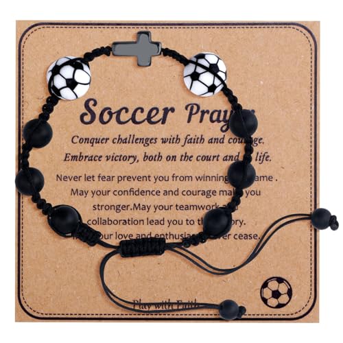 Sport-Kreuz-Armband, 17-29 cm Verstellbare Geflochtene Armbänder mit Geschenkkarte mit Nachricht Christlicher Kreuz-Schmuck für Frauen Männer Weihnachten Valentinstag Geburtstag (Fußball) Sport-Kreuz-Armband, 17-29 cm Verstellbare Geflochtene Armbänder mit Geschenkkarte mit Nachricht Christlicher Kreuz-Schmuck für Frauen Männer Weihnachten Valentinstag Geburtstag (Fußball) von Mikovivi