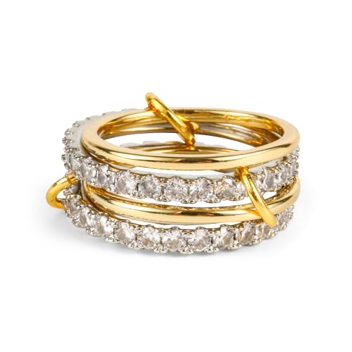 Mikovivi Stapelbare Ringe Gold, Frauen Goldener Stapelbarer Ring Gold Silber Stapelbarer Ring Ohne Schmuckgeschenk zu Verblassen (Größe 10) von Mikovivi