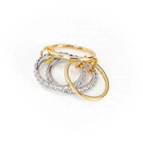 Mikovivi Stapelbare Ringe Gold, Frauen Goldener Stapelbarer Ring Gold Silber Stapelbarer Ring Ohne Schmuckgeschenk zu Verblassen (Größe 8) von Mikovivi