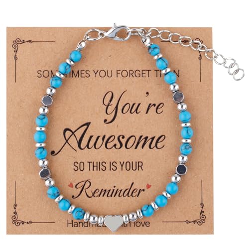 Mikovivi Türkisfarbenes Perlenarmband, Du bist ein Tolles Schmuck Einzigartiges Geschenk für Frauen Mutter Ehefrau Kollegen Freunde Schwester zum Geburtstag zu Weihnachten zum Valentinstag von Mikovivi