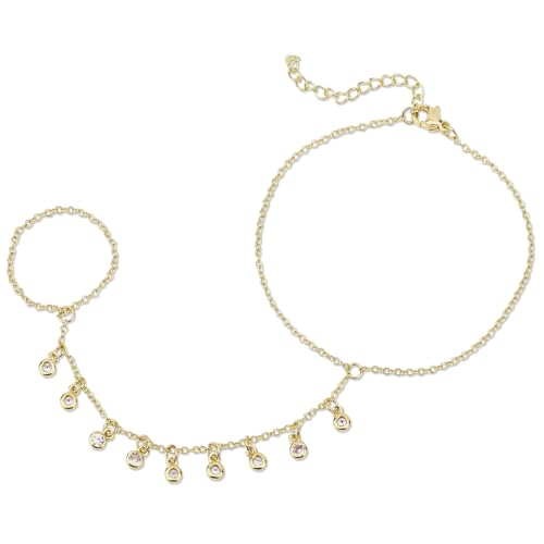 Mikovivi Vergoldetes Damen Armband, Vergoldete Handkette Fingerring Armband Hand Ketten Armband für Frauen Modeschmuck Geschenkzubehör Mikovivi Vergoldetes Damen Armband, Vergoldete Handkette Fingerring Armband Hand Ketten Armband für Frauen Modeschmuck Geschenkzubehör von Mikovivi