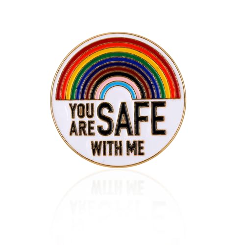 Mikovivi You are Safe with Me-Anstecker, LGBTQ Progress Rainbow Pride Emaille-Anstecker Niedliche Regenbogen-Brosche LGBT-Support-Abzeichen Schmuckgeschenk für Ärzte Rucksäcke Hüte Taschen Mikovivi You are Safe with Me-Anstecker, LGBTQ Progress Rainbow Pride Emaille-Anstecker Niedliche Regenbogen-Brosche LGBT-Support-Abzeichen Schmuckgeschenk für Ärzte Rucksäcke Hüte Taschen von Mikovivi