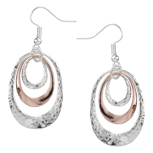 Ovale Tropfenohrringe, Boho Ohrhänger für Frauen Ovale Creolen Legierung Baumelnde Ohrringe für Damen Modeschmuck Geschenke von Mikovivi