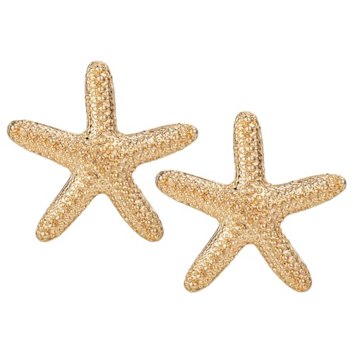 Seestern-Ohrringe für Damen, 2,8cm Seestern-Ohrstecker Boho-Ozean-Ohrringe Seestern-Statement-Ohrstecker für Damen Geschenk Sommer Strand Ozean Trendig Schmuck (Gold) von Mikovivi