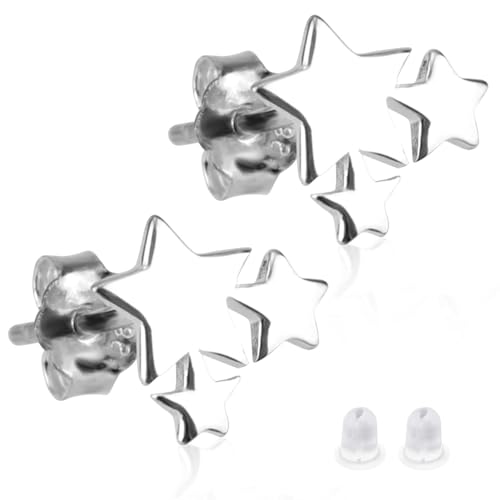 Silberne Stern Ohrringe für Frauen, Stern Ohrstecker Süß Exquisitsterling Silber Ohrringe Stecker Geschenk zum Geburtstag zu Weihnachten zum Valentinstag von Mikovivi