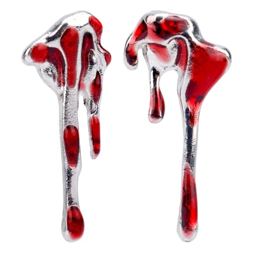 Tropfende Blutohrringe, Blutiger Horror Vampir Halloween-Schmuck für Frauen und Männer Gruselig Blutstropfen Ohrstecker für Halloween-Kostümparty Cosplay Oder Gruseliges Outfit von Mikovivi