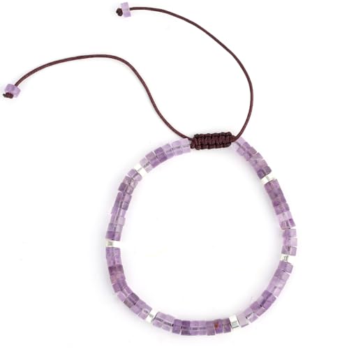 Verstellbares Natursteinarmband, Handgefertigt Inspirierendes Lila Perlenarmband für Frauen und Männer mit Karte Ermutigungsschmuck-Geschenk Ideal für Geburtstage Weihnachten und Freunde Verstellbares Natursteinarmband, Handgefertigt Inspirierendes Lila Perlenarmband für Frauen und Männer mit Karte Ermutigungsschmuck-Geschenk Ideal für Geburtstage Weihnachten und Freunde von Mikovivi