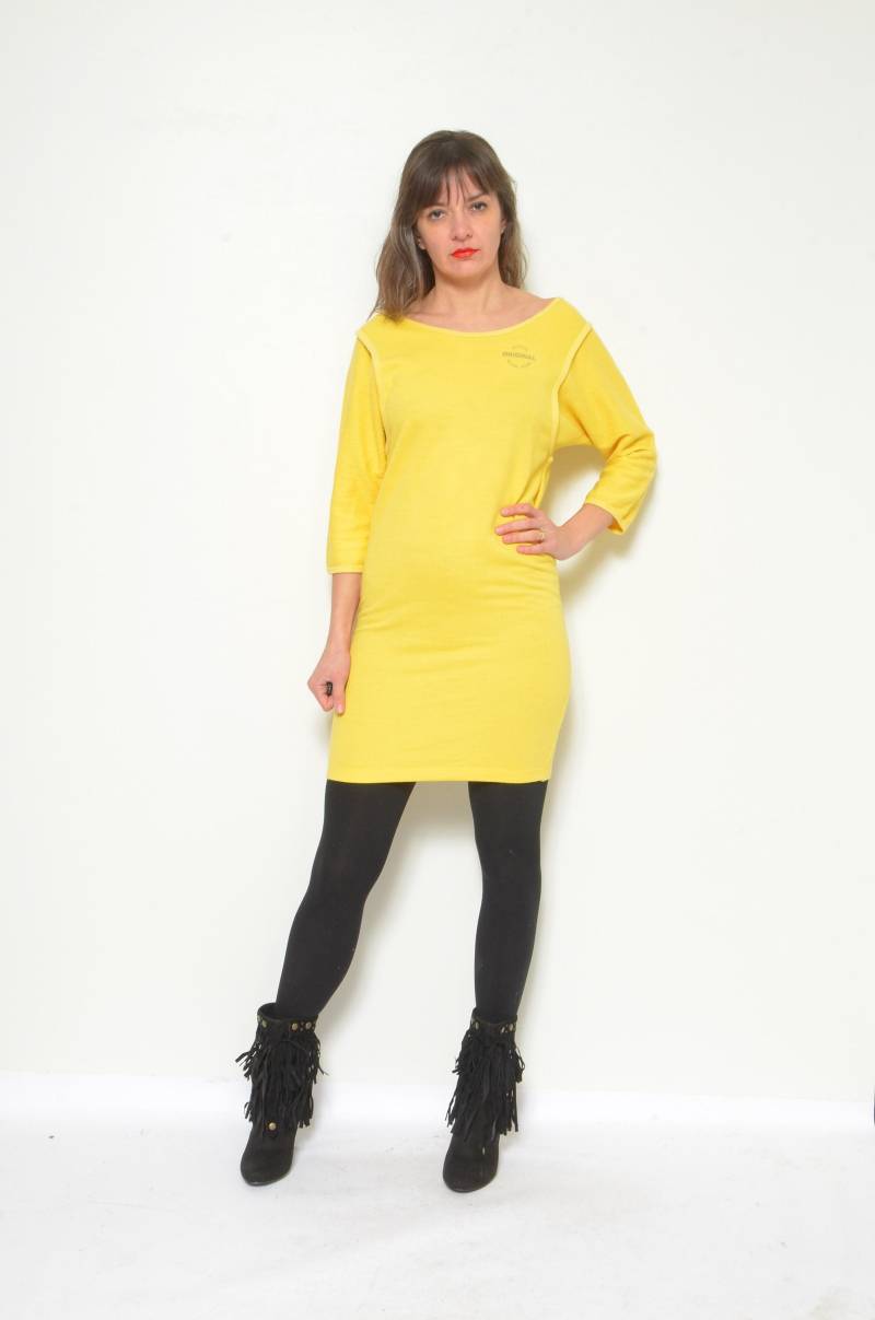 80Er Jahre Sweatshirt Kleid/Vintage Langarm Bequemes Lounge Shirt - Größe S von MikseStudio