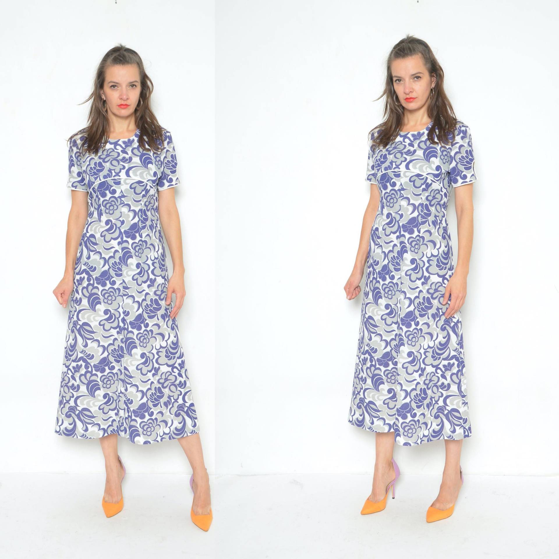 Buntes 80Er Jahre Kleid/Vintage Mid Sheer Halbarm Abstrakt Floral Muster Midi Sommerkleid - Größe Groß Buntes 80Er Jahre Kleid/Vintage Mid Sheer Halbarm Abstrakt Floral Muster Midi Sommerkleid - Größe Groß von MikseStudio