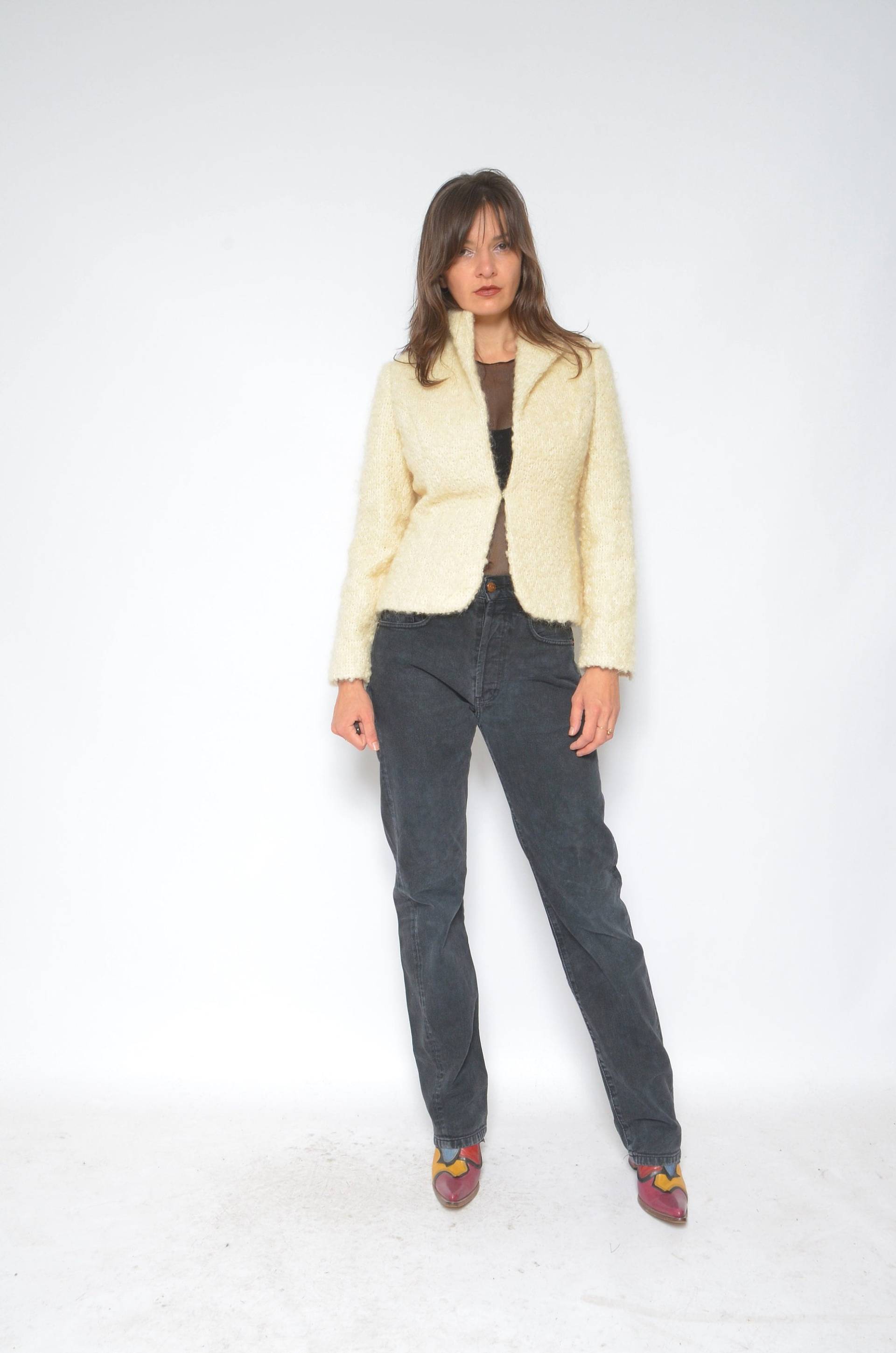 Flauschige Strickjacke/Vintage 80Er Jahre Mohair Pullover - Größe S -L von MikseStudio