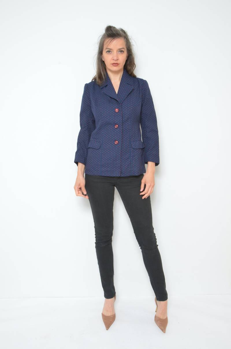 Micro Pattern Blazer/Vintage 80Er Jahre Buttons Jacket - Size Small von MikseStudio