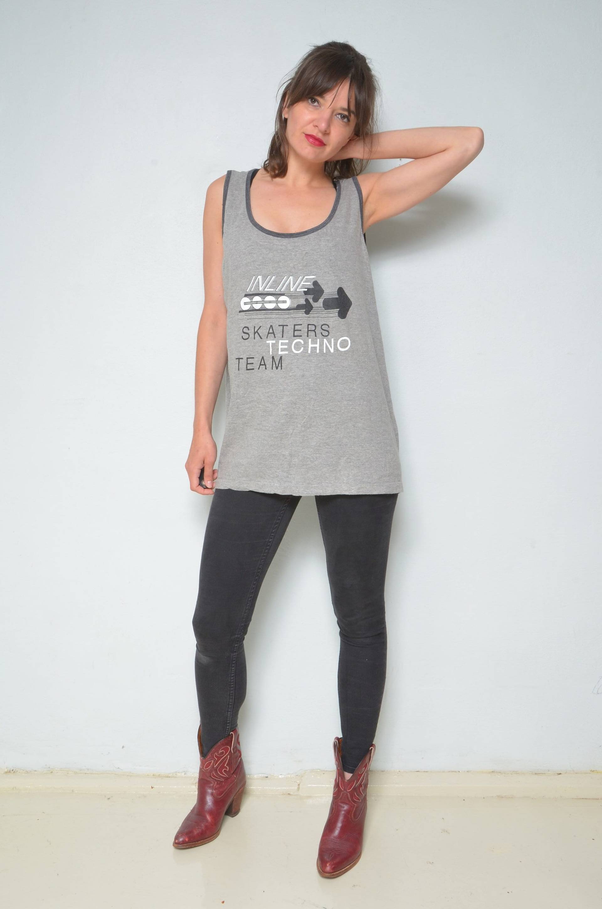 Skater Team Tank Top/Vintage 90Er Jahre Ärmelloses Sport Sommer - Größe Xl von MikseStudio