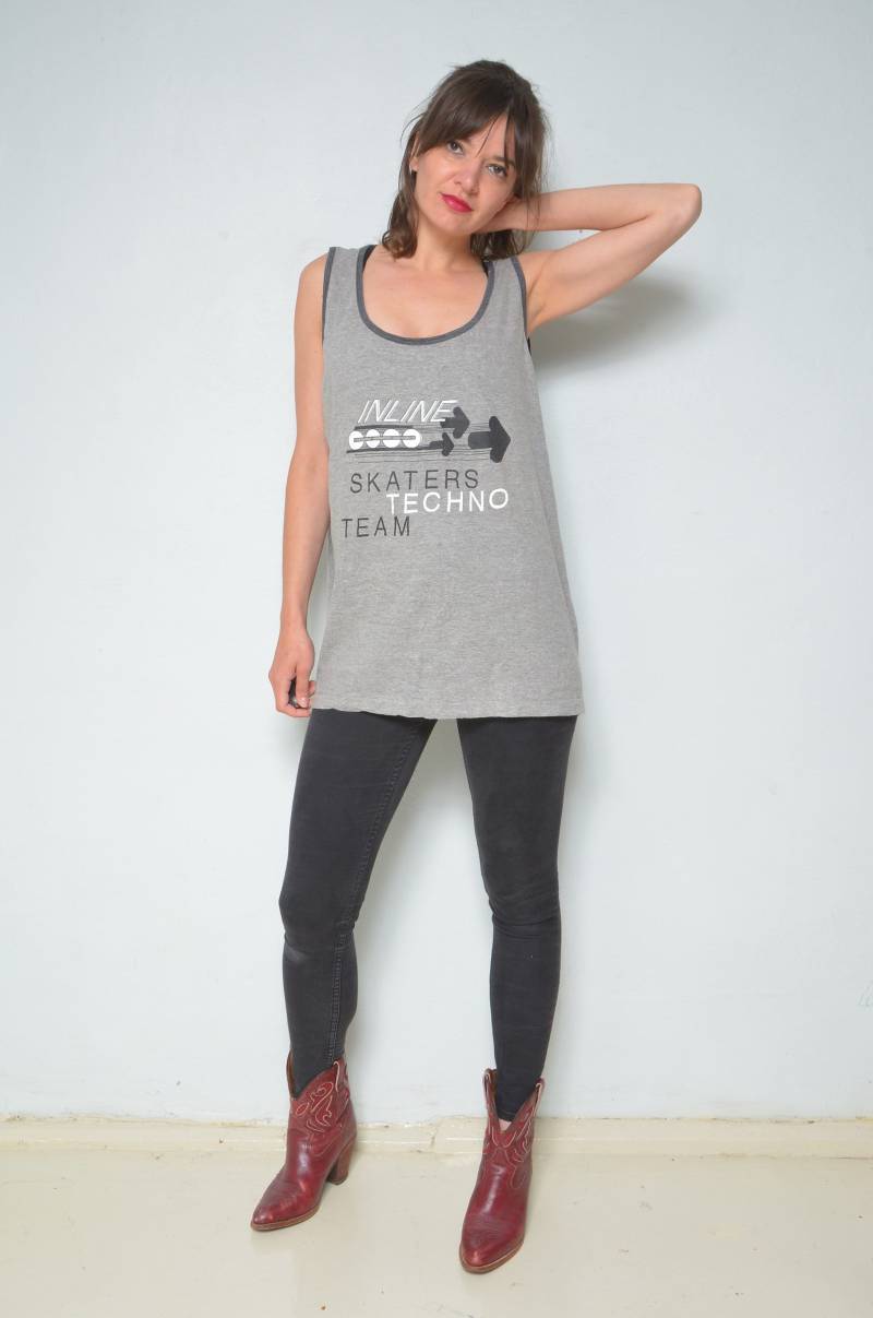 Skater Team Tank Top/Vintage 90Er Jahre Ärmelloses Sport Sommer - Größe Xl von MikseStudio
