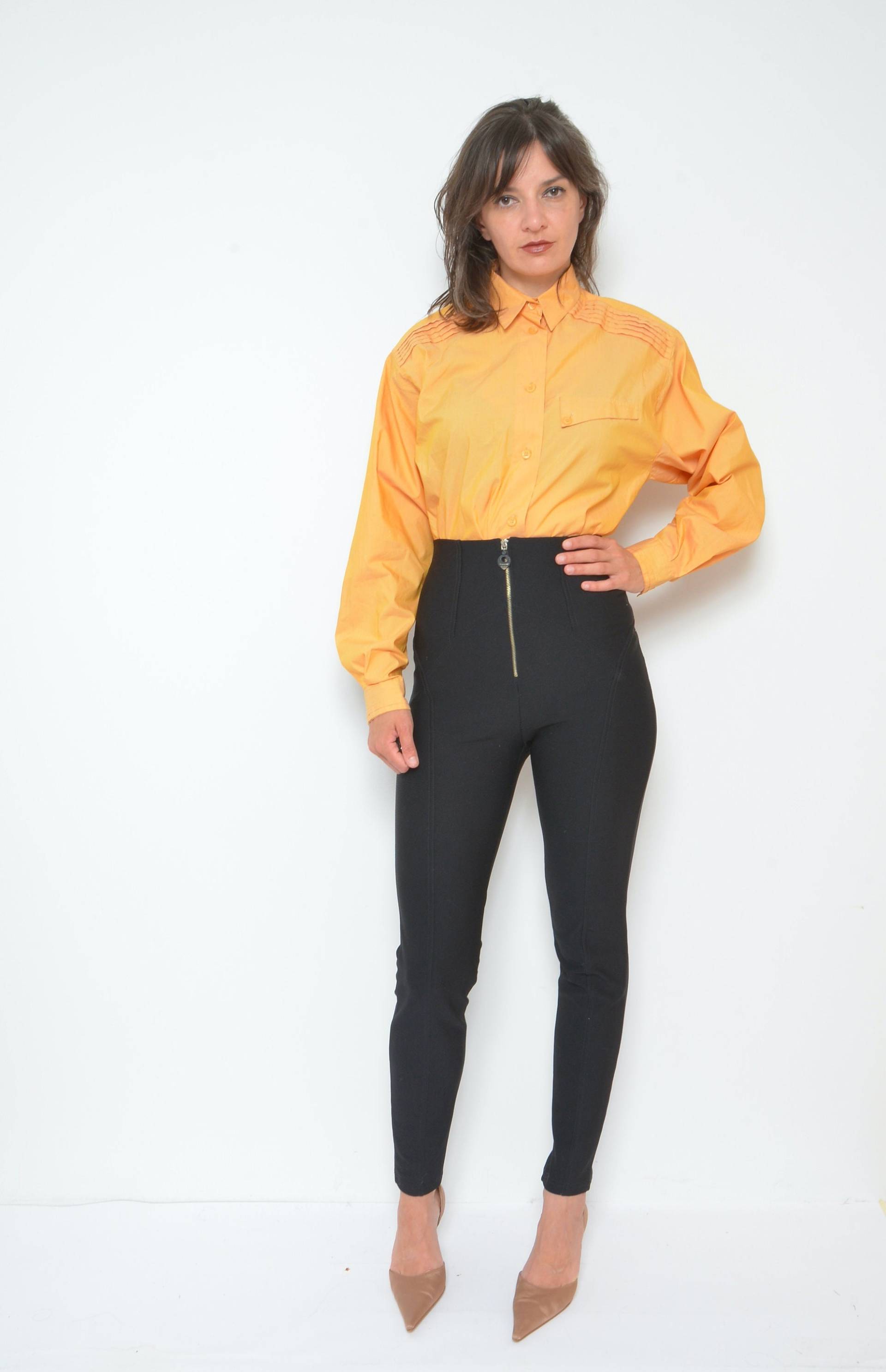 Vintage 80Er Jahre Bluse in Orange, Gr. L von MikseStudio