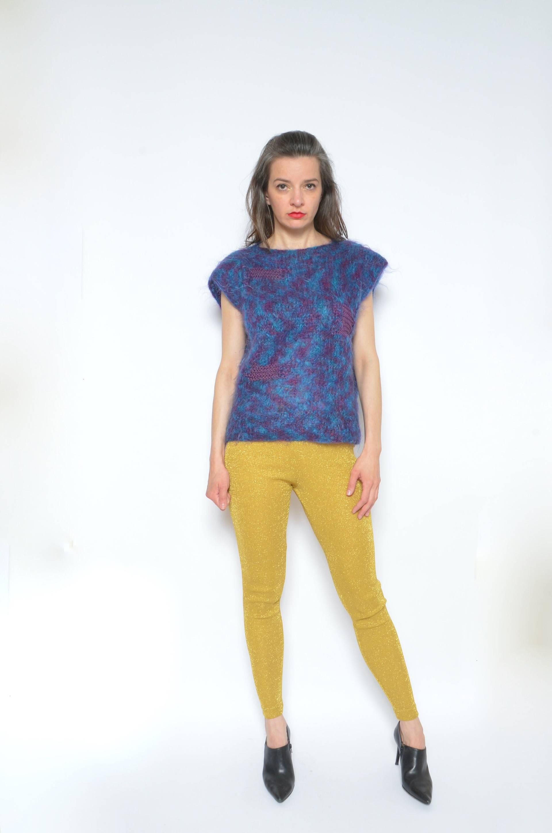 Vintage 80Er Jahre Wolle Weste Abstrakter Ärmelloser Pulli | M/L von MikseStudio