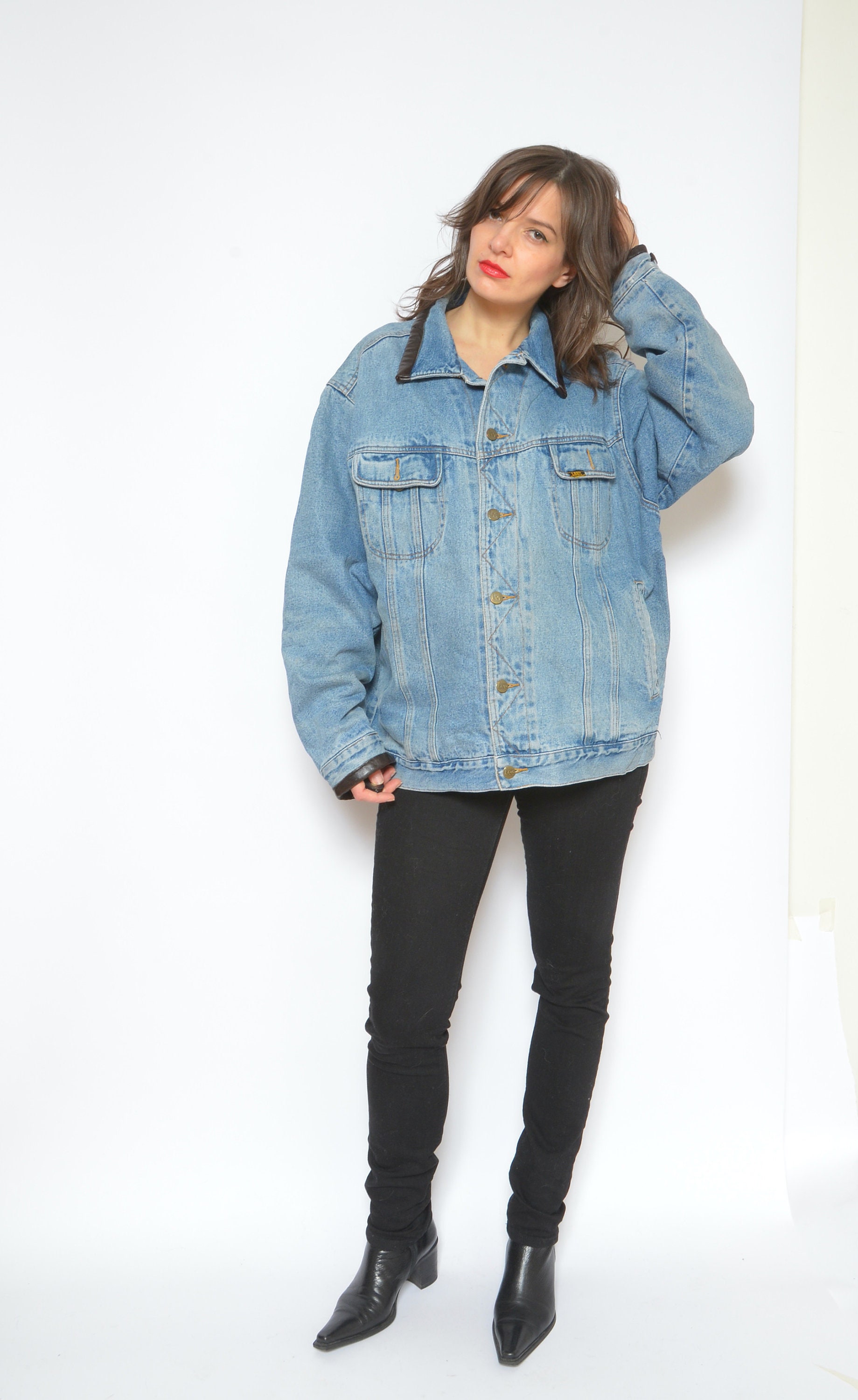 Vintage 90Er Jahre Jeansjacke Lee, Grösse L von MikseStudio