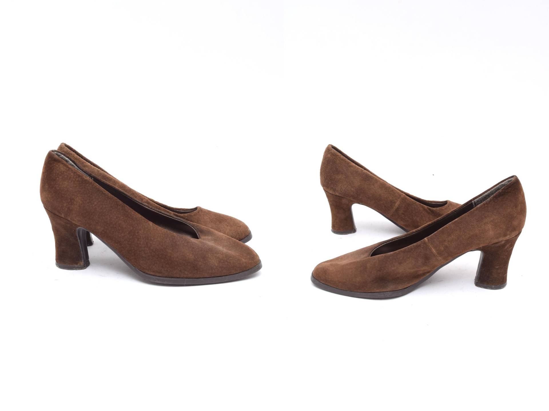 Vintage 90Er Jahre Wildleder Blockabsatz Pumps | Größe 65 von MikseStudio