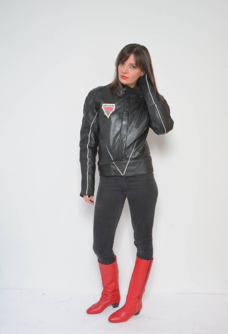 Vintage Hallman Leder Motorradjacke - 90Er Jahre Racer Style von MikseStudio