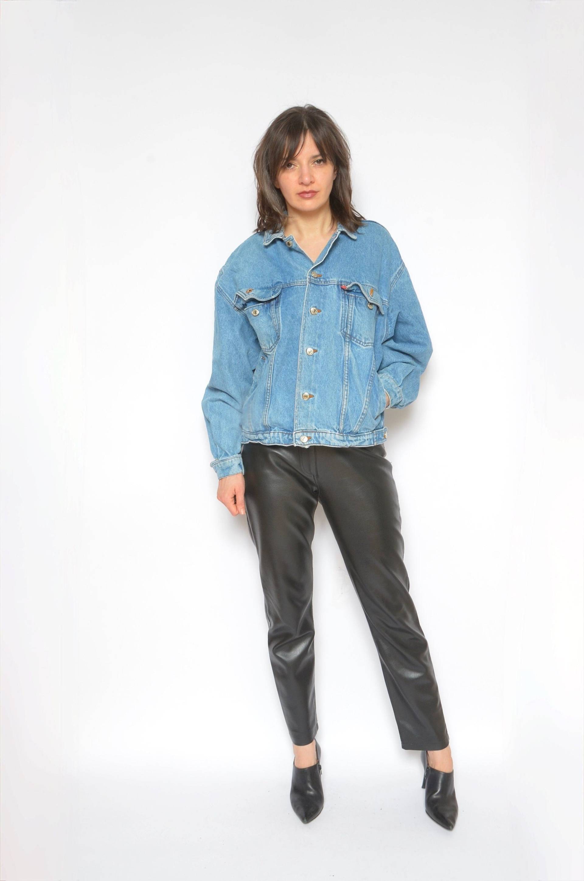 Vintage Levi's Acid Wash Jeansjacke - 90Er Jahre Oversized Jeans Trucker, S von MikseStudio